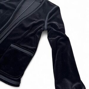 Vintage Act III Black Velvet Open-Front Jacket Size 8